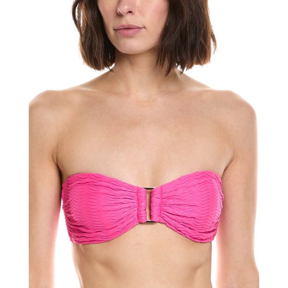 Milly Womens  Margot Textured Chevron Bandeau Top, Pink
